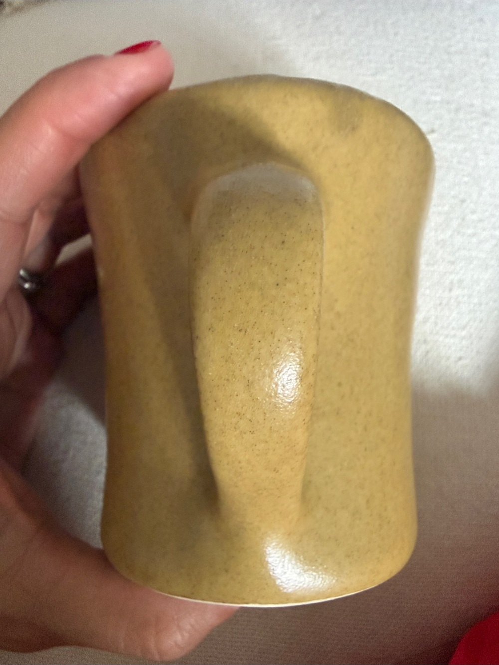 Handcrafted Stoneware Mug in Mustard Yellow - Picture 4 of 10